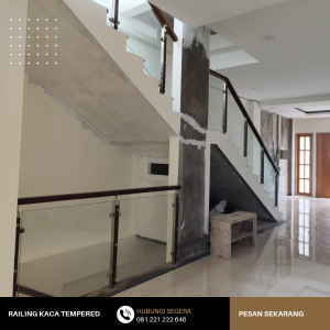 jual railing tangga kaca tempered Jogja